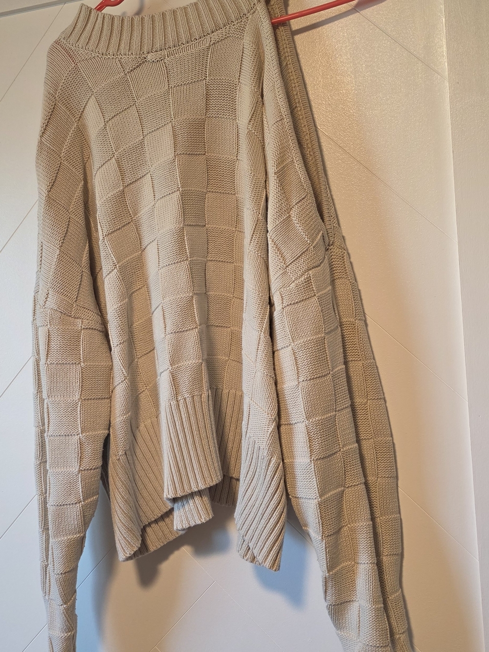 Women's Oversized Knit Sweater - Beige
